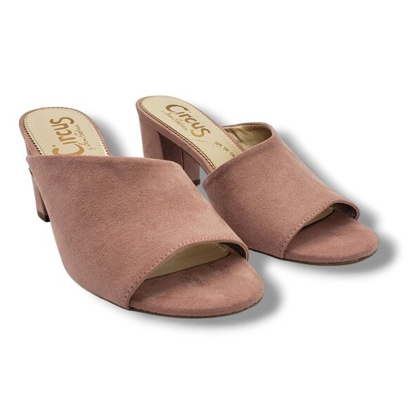 Circus by Sam Edelman Suzanna Mules Womens 7 Cameo Pink Microsuede - Picture 2 of 9